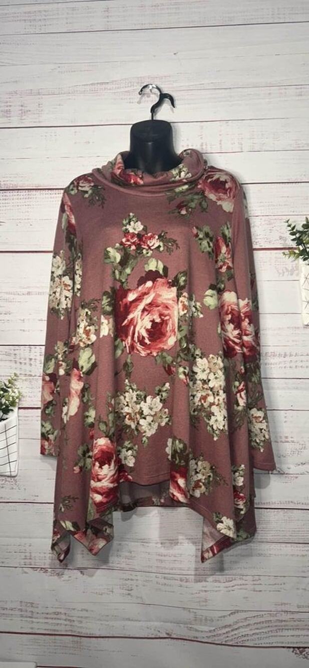 Oddy Boutique Rosie Mauve Cowl Neck Sweater Large+ Oversized